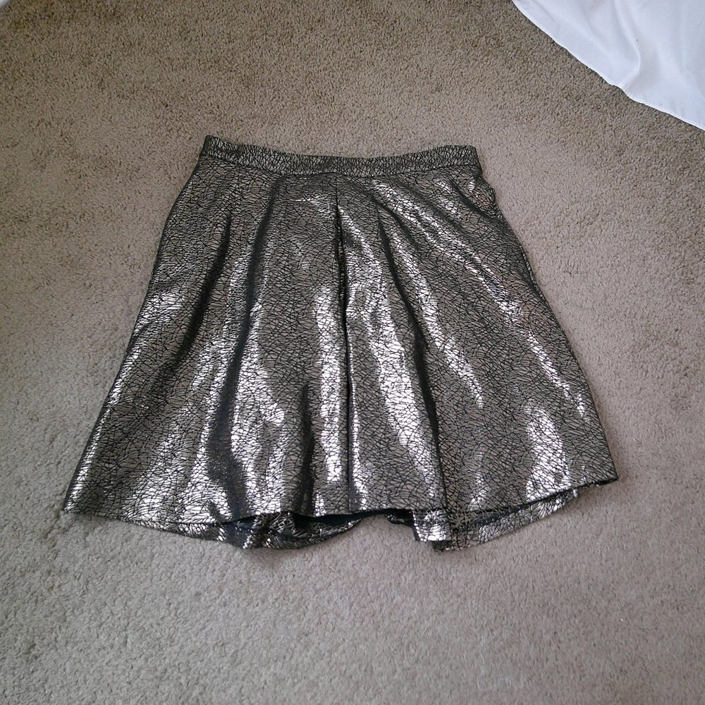 Lane Bryant Metallic Pleated Skirt 16